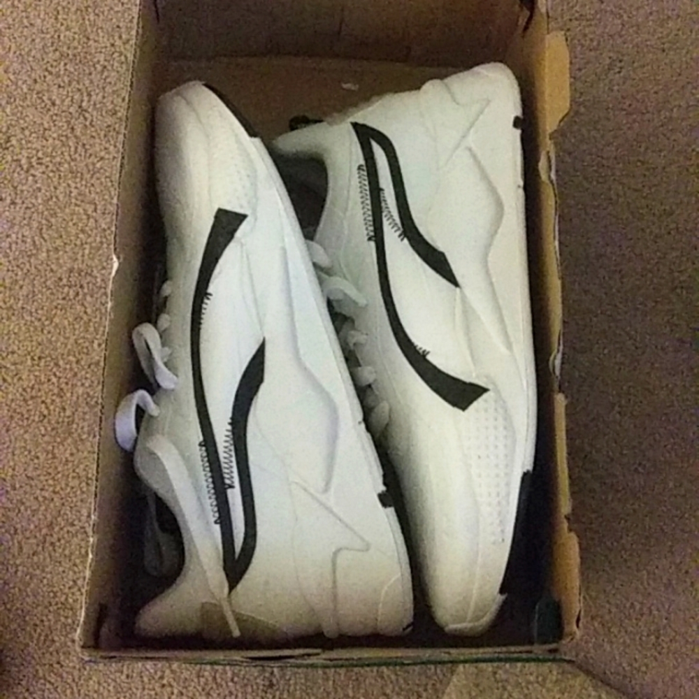 Puma Mens White RS-X Brush 394569-01 Lace Up Athletic Running Shoes Size 13